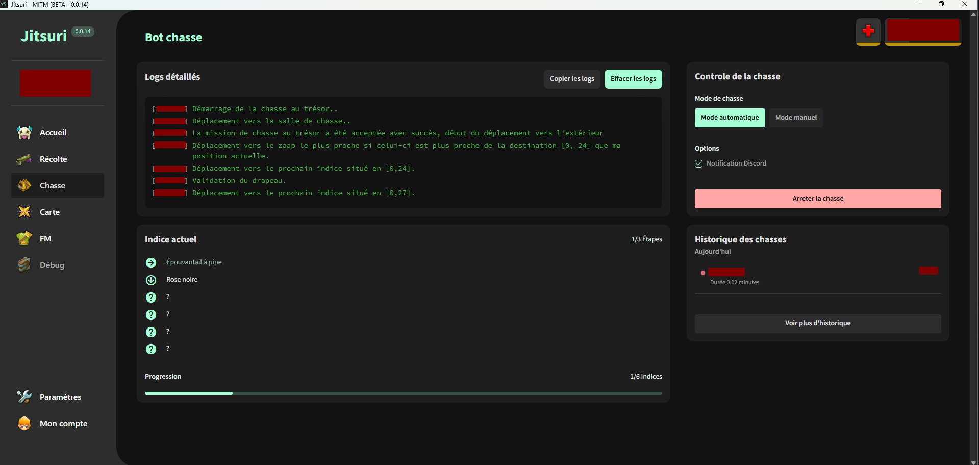 Interface Chasse