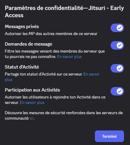 Activer les DM