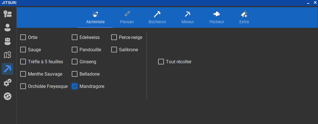 Sélection des ressources
